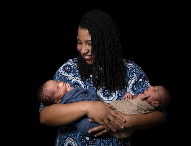 Dana James-Edwards and her twins.