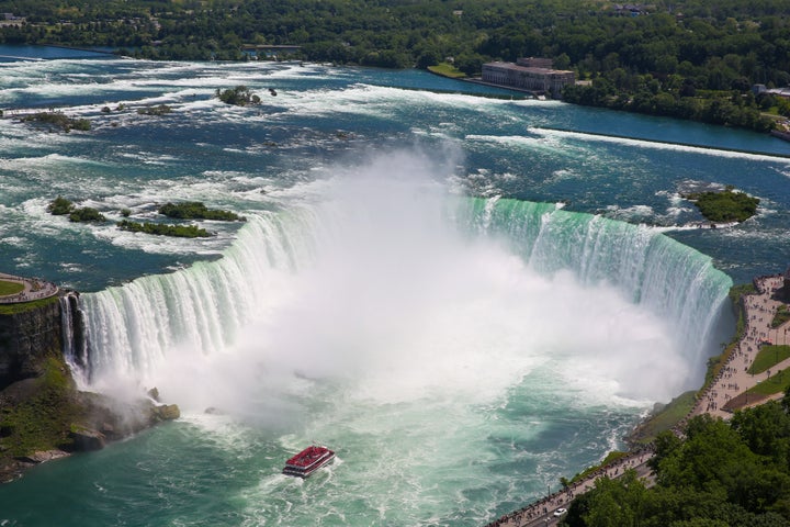 A man rescued from the rocks below Niagara Falls' largest Horseshoe Falls plunged over the falls' edge around 4 a.m. Tuesday,