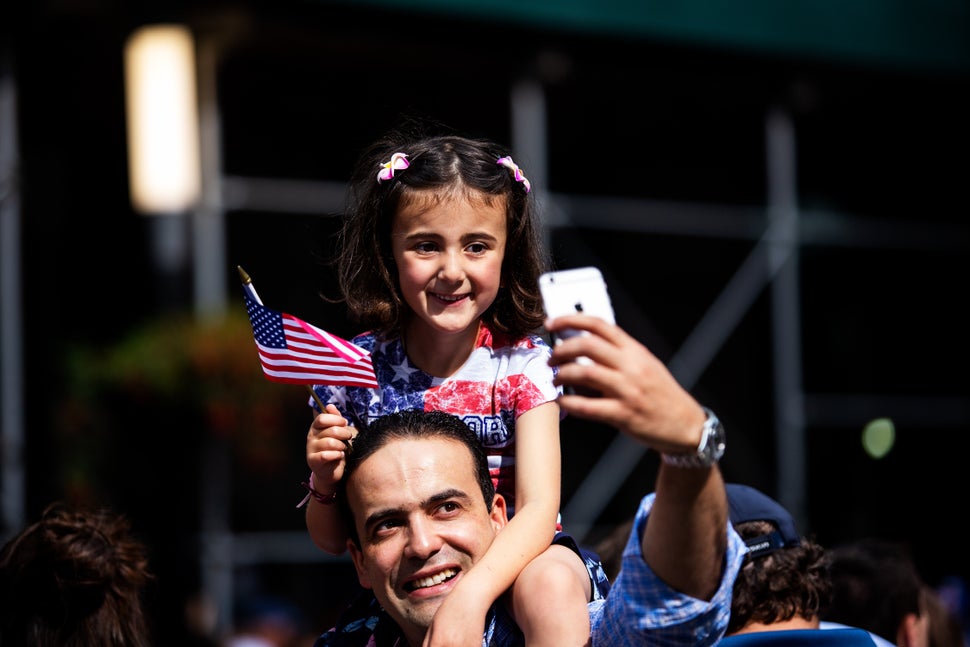 Selfies along the parade route. 