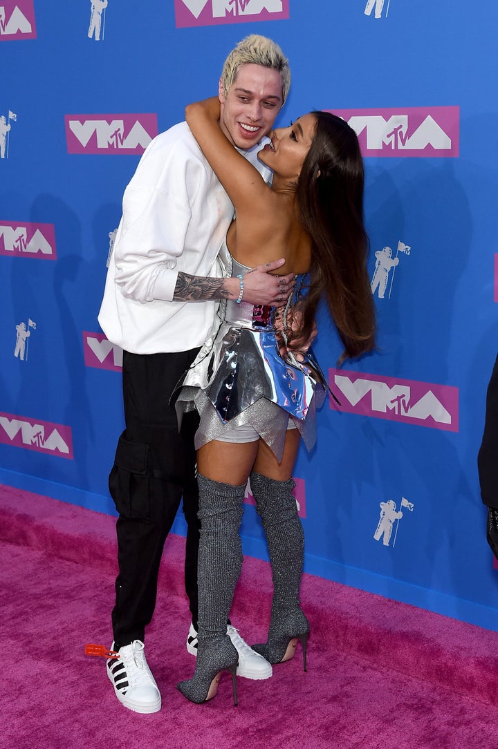 Pete Davidson and Ariana Grande at the 2018 MTV Video Music Awards.