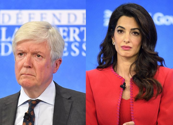 [L-R] Lord Hall and Amal Clooney