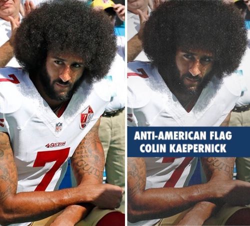 Colin Kaepernick s Skin Appears Darkened In Republican Campaign