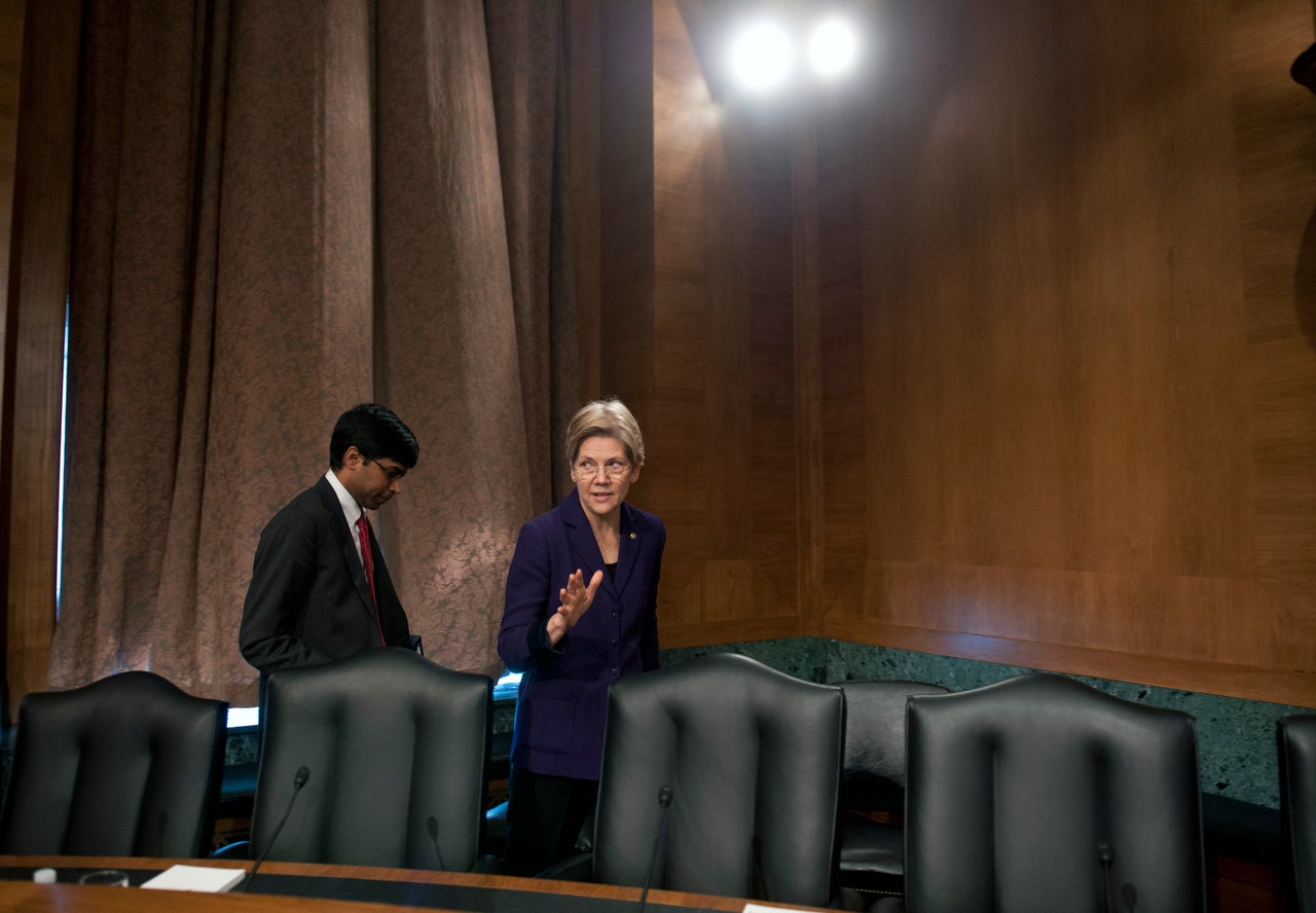 Sen. Elizabeth Warren (D-Mass.) with her former counsel Ganesh Sitaraman in 2013. He's now a professor at Vanderbilt Law School and an outside policy adviser.