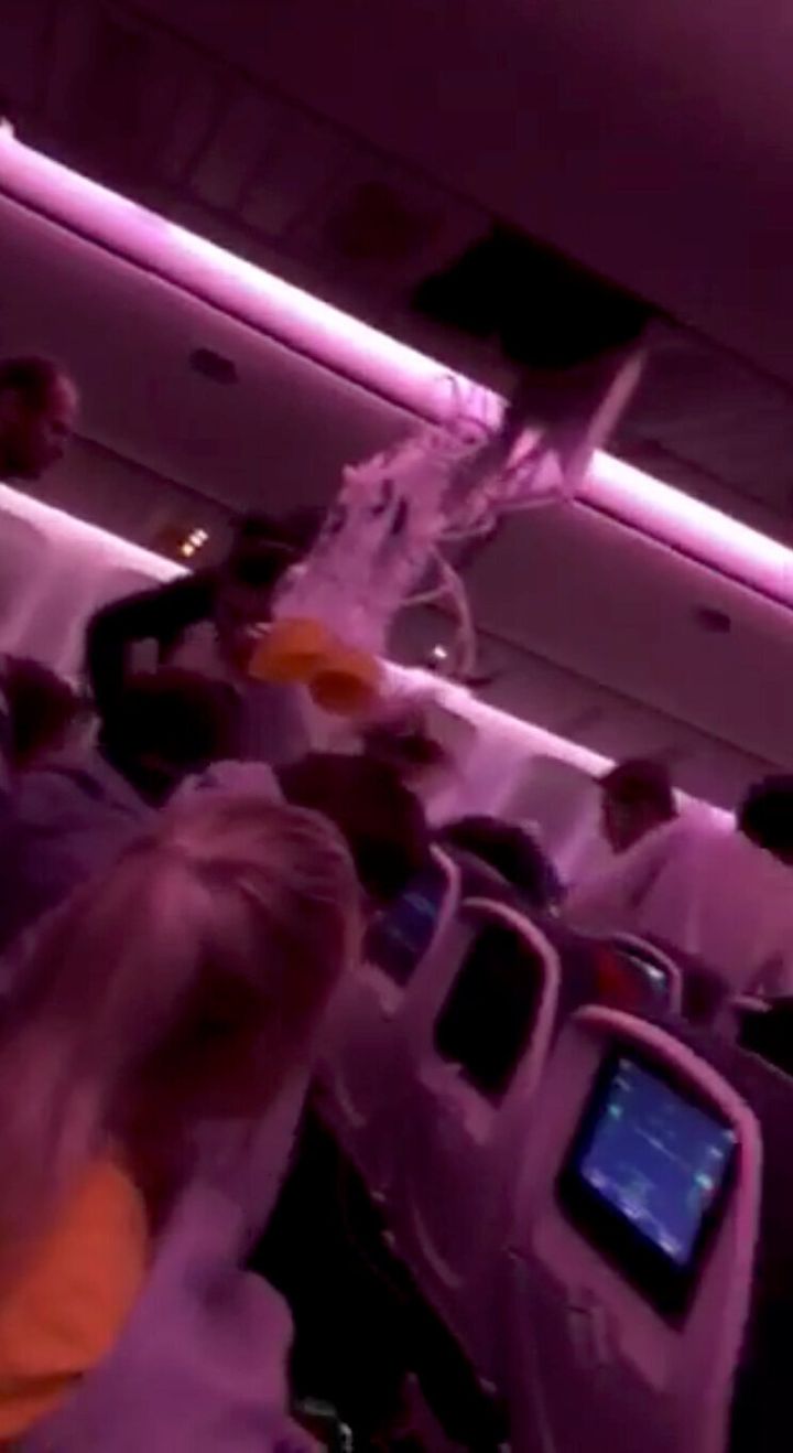 Passengers were hurled into the ceiling, such was the force of the turbulence 