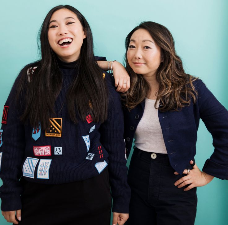 "The Farewell" writer-director Lulu Wang (right) and star Awkwafina (left).