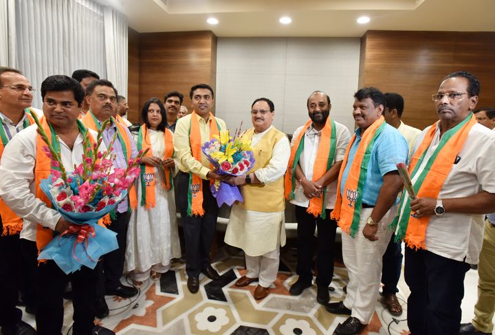 Ten Congress MLAs from Goa join BJP in the presence of BJP Working President Jagat Prakash Nadda and Goa Chief Minister Pramod Sawant.