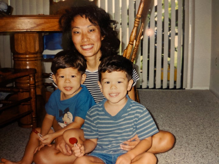 Nick Freiling on the right, with his brother and mom. She died when he was 8.