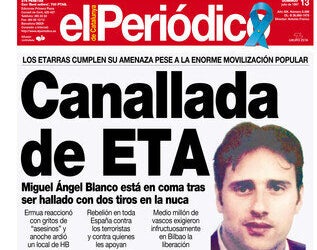 22 años del asesinato de Miguel Ángel Blanco: las portadas que nos helaron el