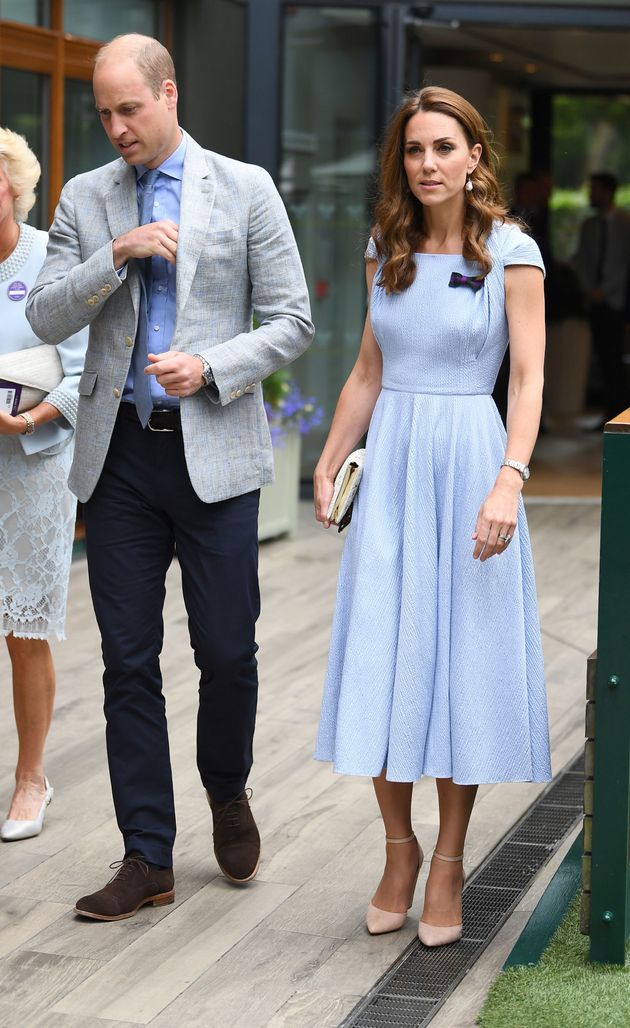 Kate Middleton Prince William Coordinate In Matching Outfits At Wimbledon Huffpost