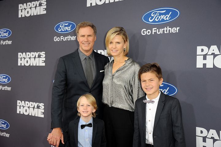 Ferrell and his family attend the New York "Daddy's Home" premiere on Dec. 13, 2015.