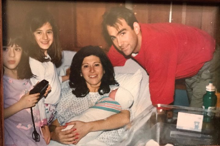 Visiting Austin in the hospital after he was born on April 19, 1996 – which just so happened to be my mom and Chris' first wedding anniversary. 
