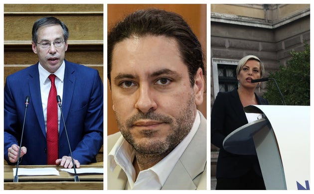 Από αριστερά: Γιώργος Μαυρωτάς, Φώτης Κουρμούσης, Σοφία Νικολάου