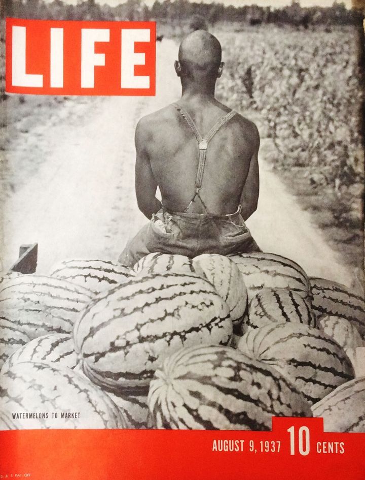 This 1937 Life Magazine cover depicts a black watermelon farmer.
