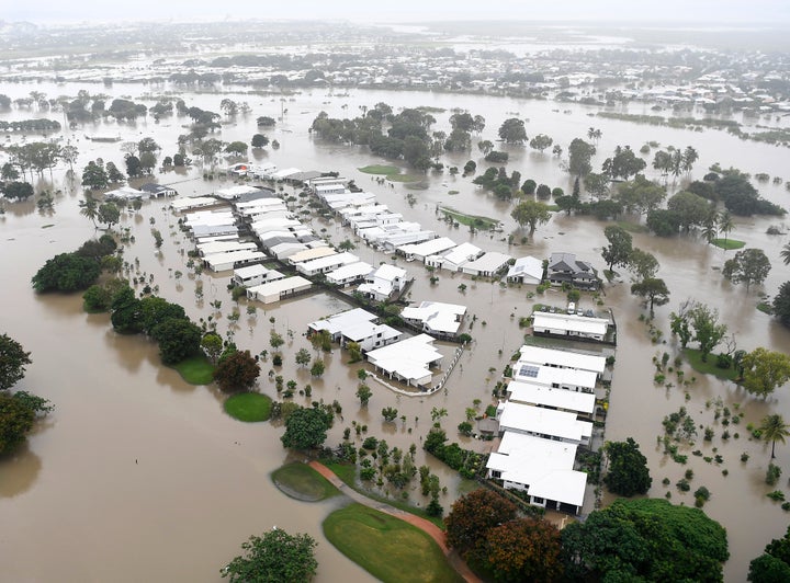 A view of the flooded area of Townsville, Australia, on Feb. 4, 2019, where crocodiles and snakes flowed from rivers into streets and backyards.