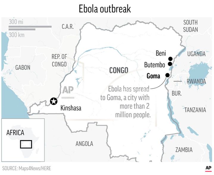 The outbreak has spread to the city of Goma, home to more than two million people.