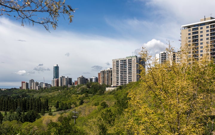 High-rise apartment buildings in Edmonton. 