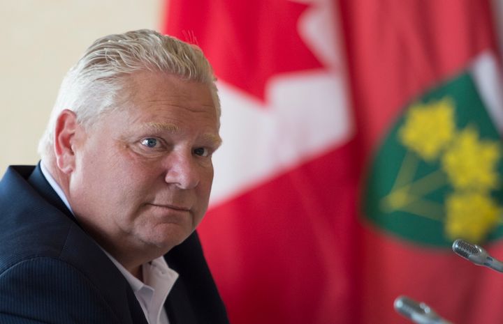 Ontario Premier Doug Ford is seen during a meeting of Canada's Premiers in Saskatoon, Sask. on July 10, 2019.