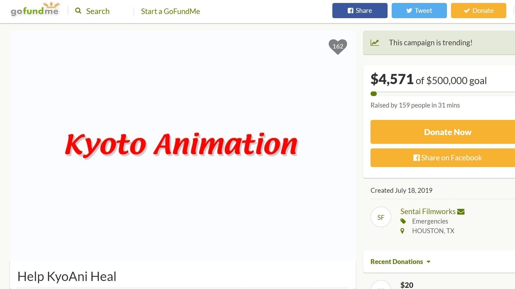 京アニ火災 アメリカのアニメ配給会社がクラウドファンディングを開始 私たちの友人である京アニを助けて ハフポスト