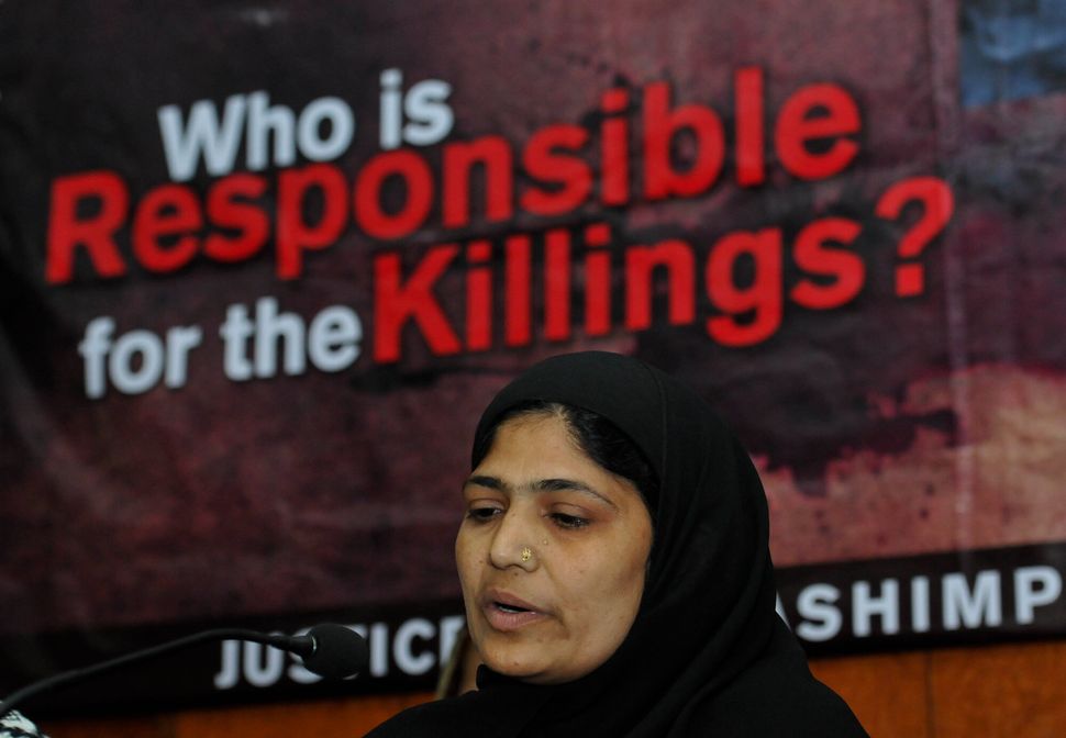 File photo from 2015 of Anjum, family member of one of the victims of India's worst case of custodial deaths—the 1987 Hashimpura massacre. In 2018, the Delhi High Court convicted 16 personnel from the Uttar Pradesh Provincial Armed Constabulary for killing more than 40 Muslim men in Hashimpura. 