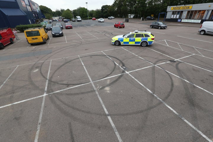 Police near the scene of a crash involving two cars on Monkswood Way in Stevenage.