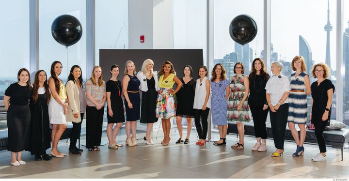 A team of women from the real estate industry that facilitated a recent consultation on the Reina Condos project. Among them are key players in the project including Emily Reisman of Urban Strategies (sixth from left), Taya Cook of Urban Capital (eighth from left) and Sherry Larjani of Spotlight Developments (ninth).