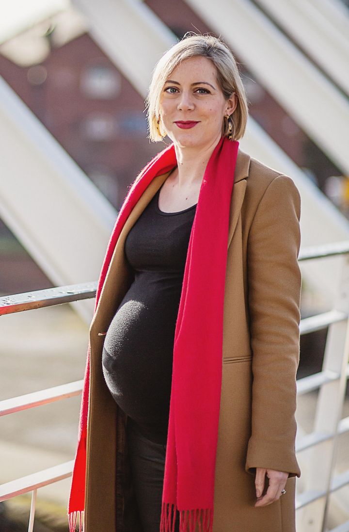 Sarah Gaffney-Lang when she was 35 weeks pregnant
