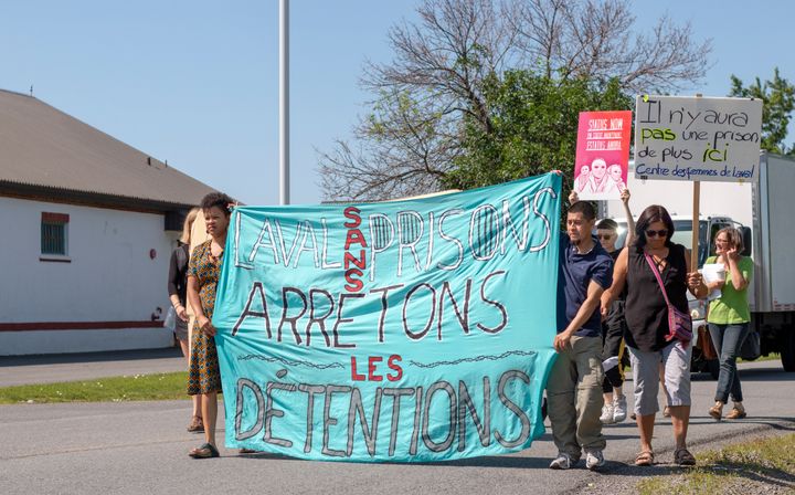 Manifestation contre le centre de détention actuel en 2019. 