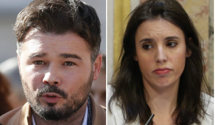 Gabriel Rufián e Irene Montero.