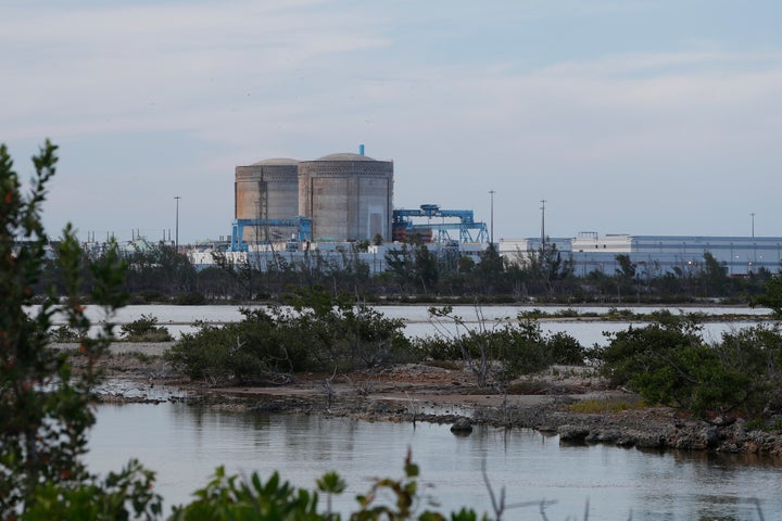 Cooling canals next to the Turkey Point Nuclear Generating Station.