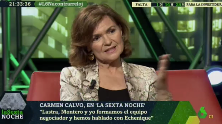 Carmen Calvo en 'LaSexta Noche'