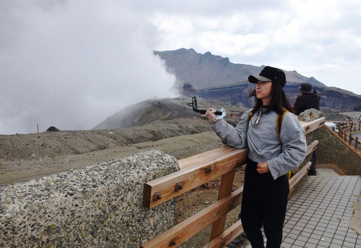 熊本・阿蘇山を訪れる中国人観光客（2019年）