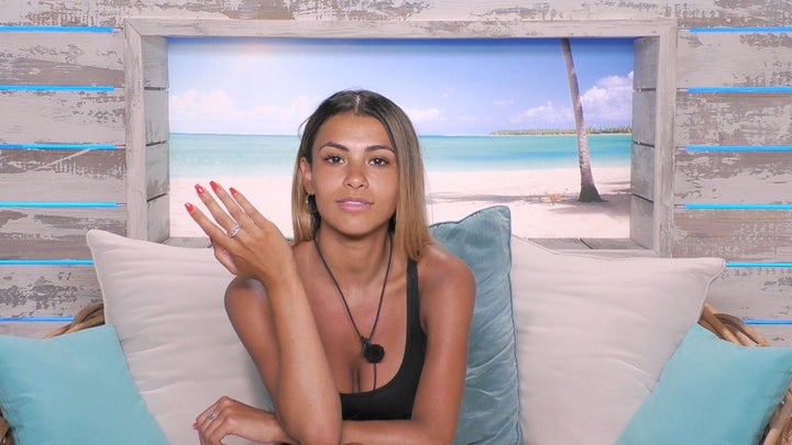 Joanna Chimonides in the Love Island beach hut