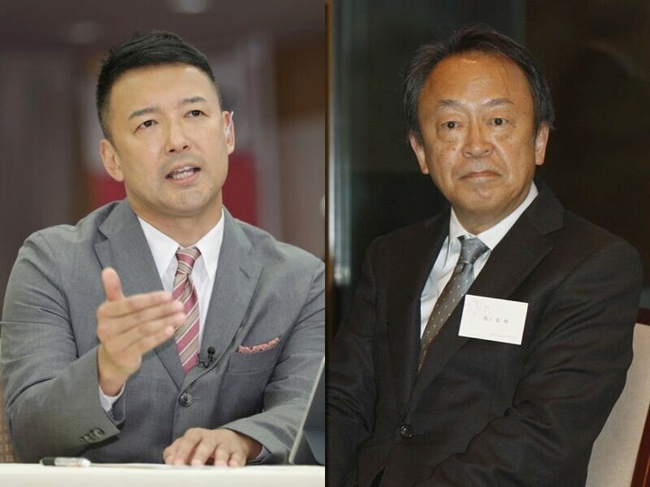 山本太郎氏（左）と池上彰氏（右）