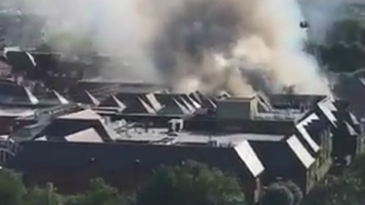 Smoke billows from The Mall in Walthamstow.