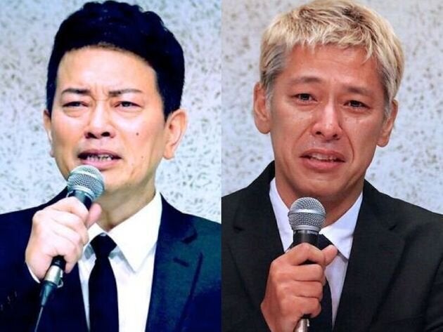 会見した宮迫博之氏と田村亮氏