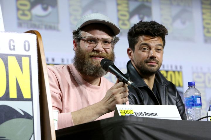 Seth Rogen took part in a panel discussion with Dominic Cooper, who stars in Preacher.