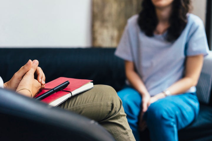 Woman during a psychotherapy session