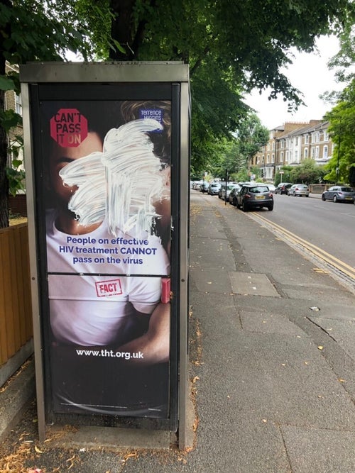 Posters Designed To Tackle HIV Stigma Have Been Defaced In Act Of