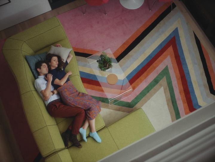 "Straight Up" stars James Sweeney (left) and Katie Findlay. 