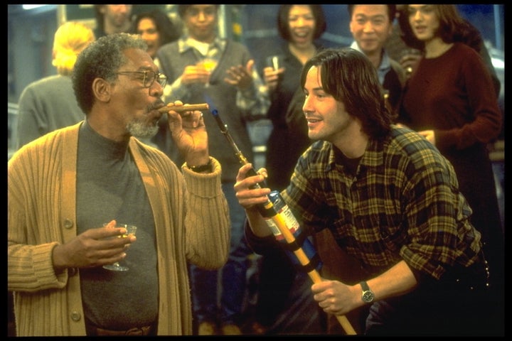 Reeves starred opposite Morgan Freeman on "Chain Reaction," in 1996.