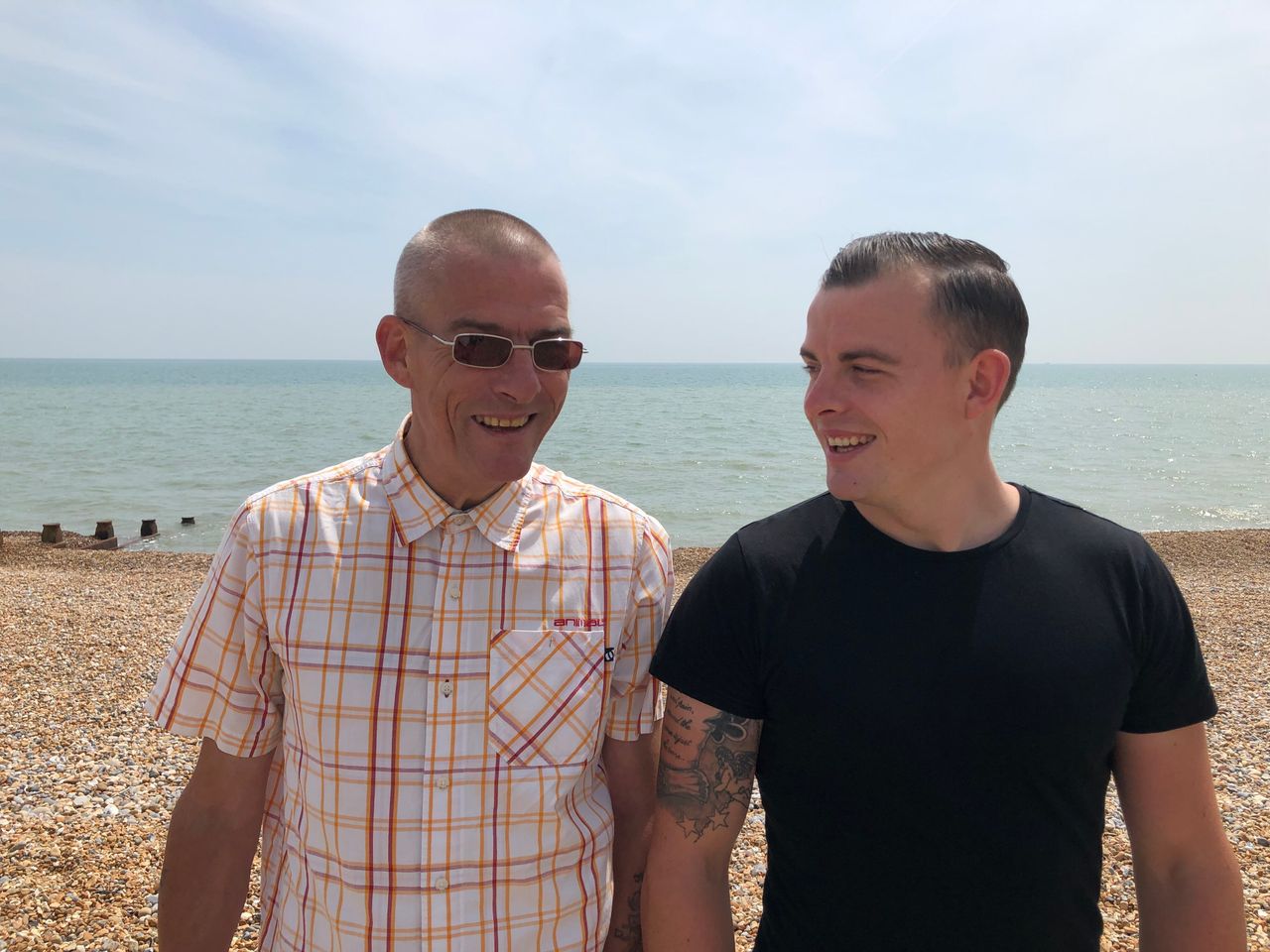 The father and son are now living in a privately rented flat but often return to the beach they used to live on.