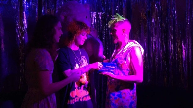 <p>Henri Fox, left, Allegra Meshuggah, center, and Josh North at Brooklyn nightclub House of Yes after a drug overdose awareness event last week held by the New York City Department of Health and Mental Hygiene. Cocaine laced with fentanyl is killing an increasing number of occasional drug users in major cities.</p>