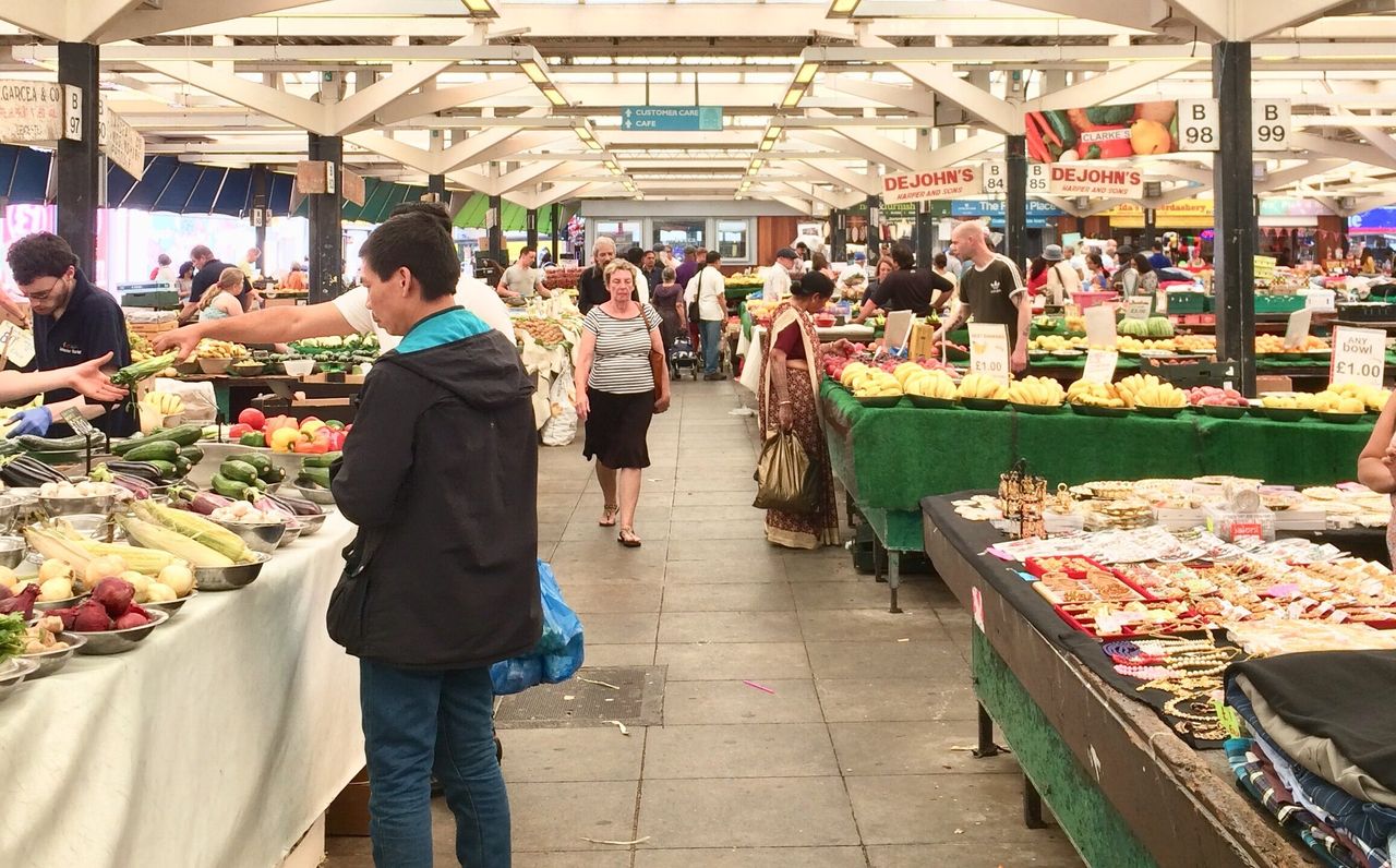 Leicester Market was busy on Tuesday afternoon despite sweltering heat.
