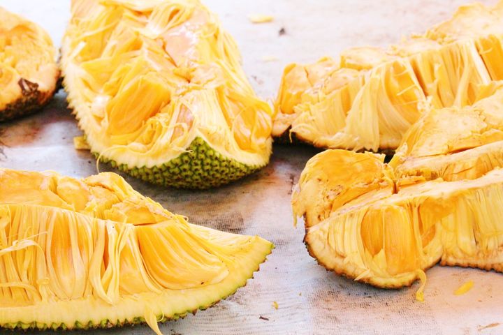 Jackfruit may not look particularly appetizing raw, but when cooked it mimics the texture of shredded meat.