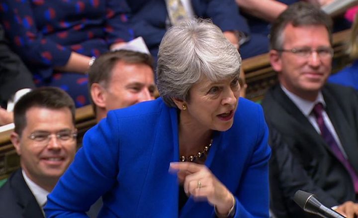 Theresa May at her final PMQs as prime minister 