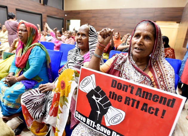 Protest against the amendment of the Right to Information (RTI) Act at Constitution