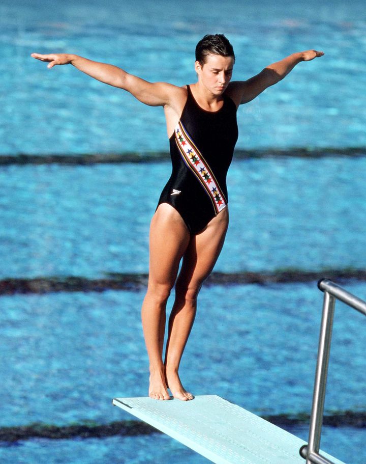 Sylvie Bernier aux Jeux olympiques de Los Angeles en 1984