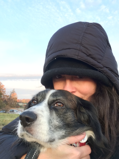 McCollum and her dog, Indigo.