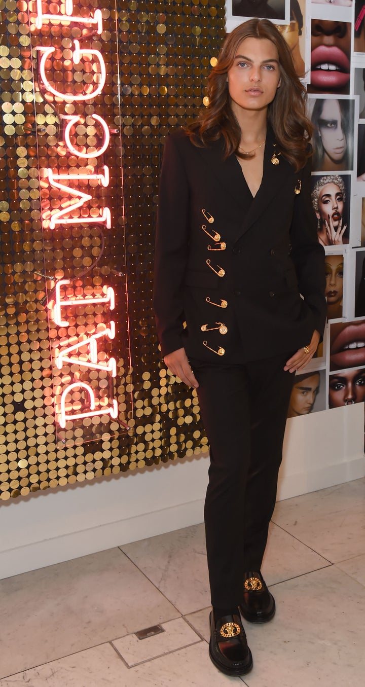 Damian Hurley launches the new Pat McGrath Labs product range, "Sublime Perfection: The System," at Selfridges on July 25 in London.