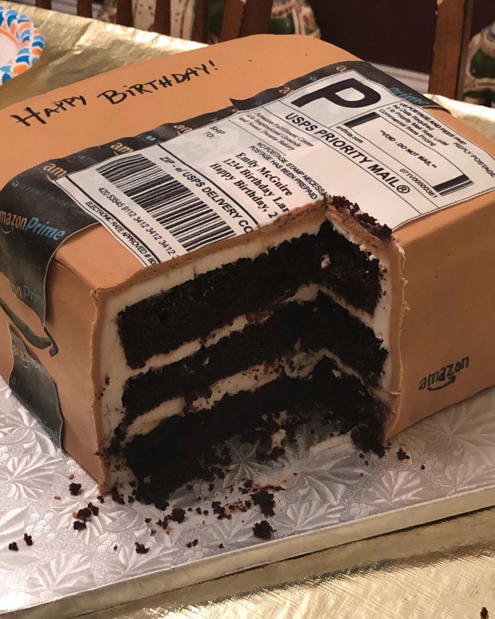 Though the dessert may look like a cardboard box, it tasted like anything but: “It was a delicious chocolate cake!” McGuire said.